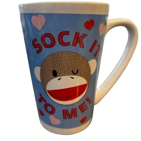 “Socket to me” Sock Monkey Mug. 12oz EUC - Picture 1 of 7